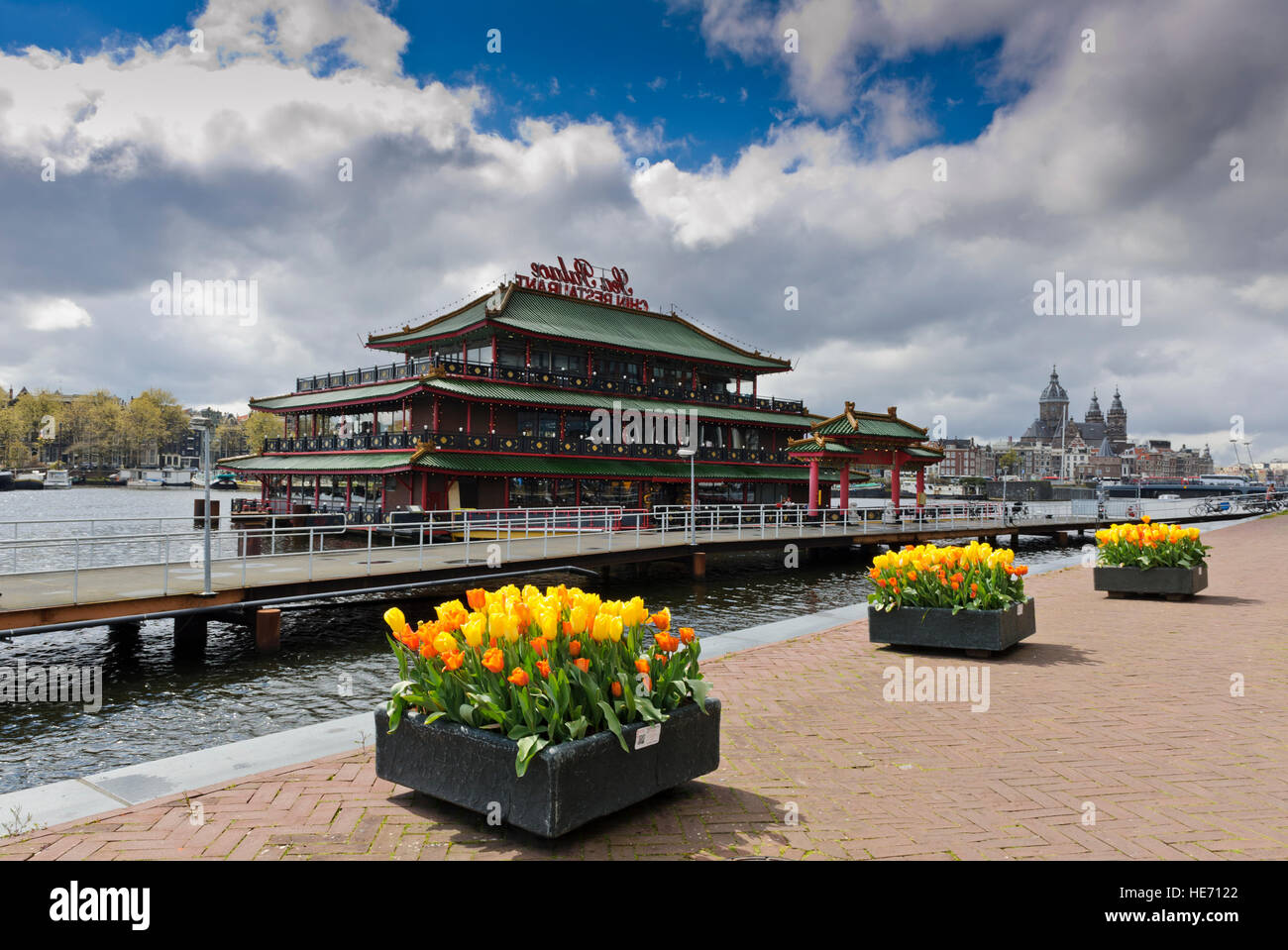 The Sea Palace Chinese restaurant on the river in Amsterdam, Holland