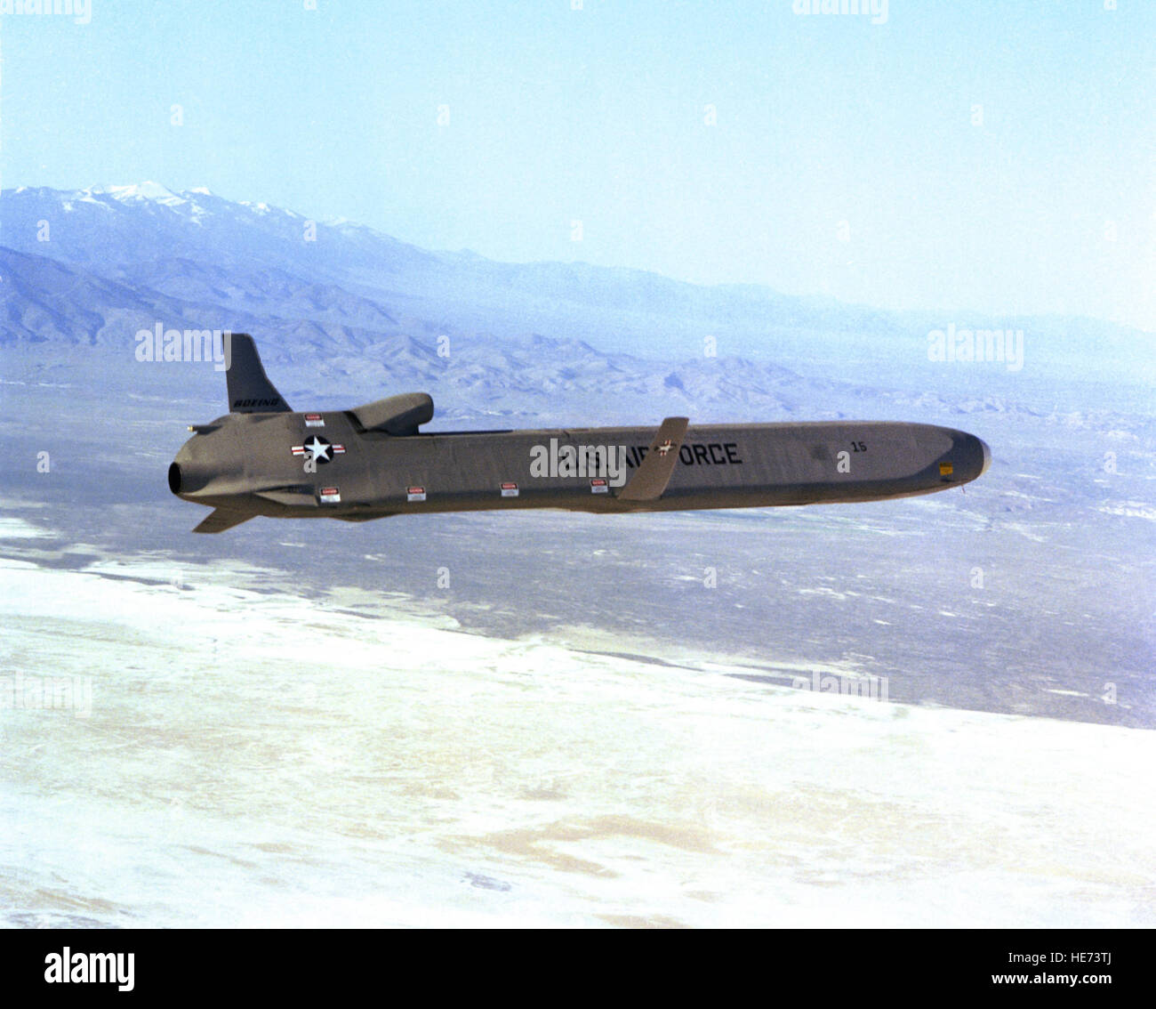 A right side view of an AGM-86 air launched cruise missile (ALCM) in ...