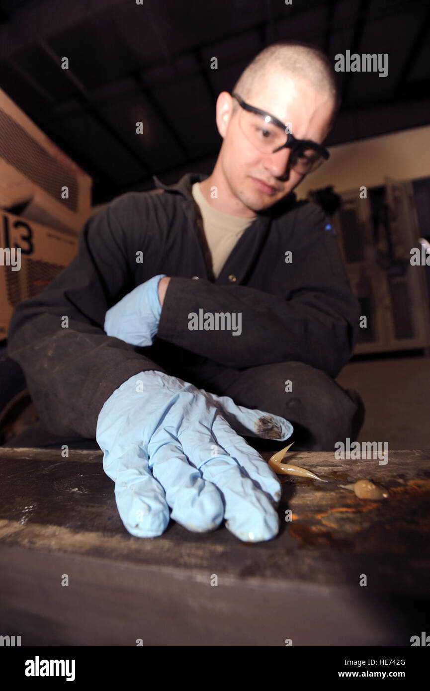 Senior Airman James Ashburn, an Aircraft Ground Equipment mechanic with the 379th Expeditionary