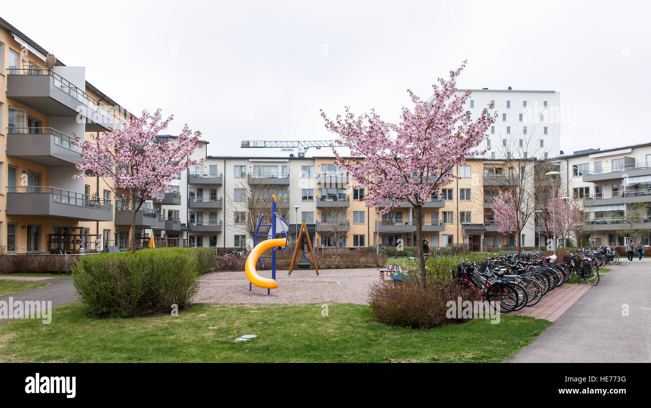 UPPSALA, SWEDEN ON MAY 09, 2013. View of modern blocks of apartments