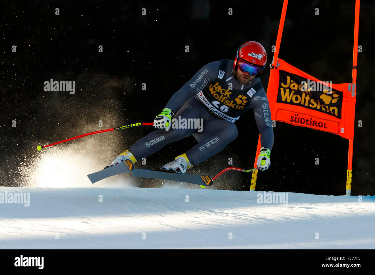 Val Gardena, Italy 15 Decembre 2016. Poisson David (Fra) competing in ...