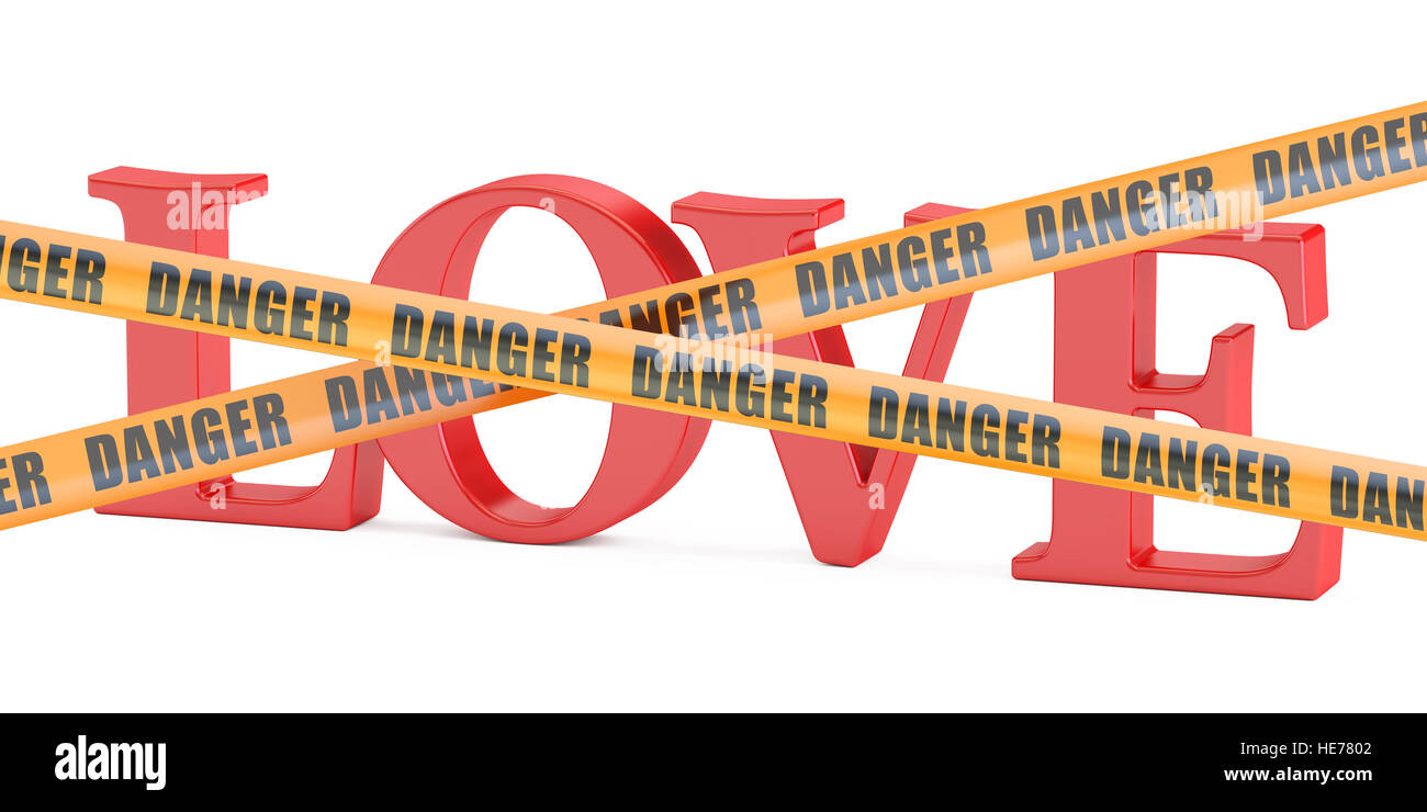dangerous love concept, 3D rendering isolated on white background Stock Photo