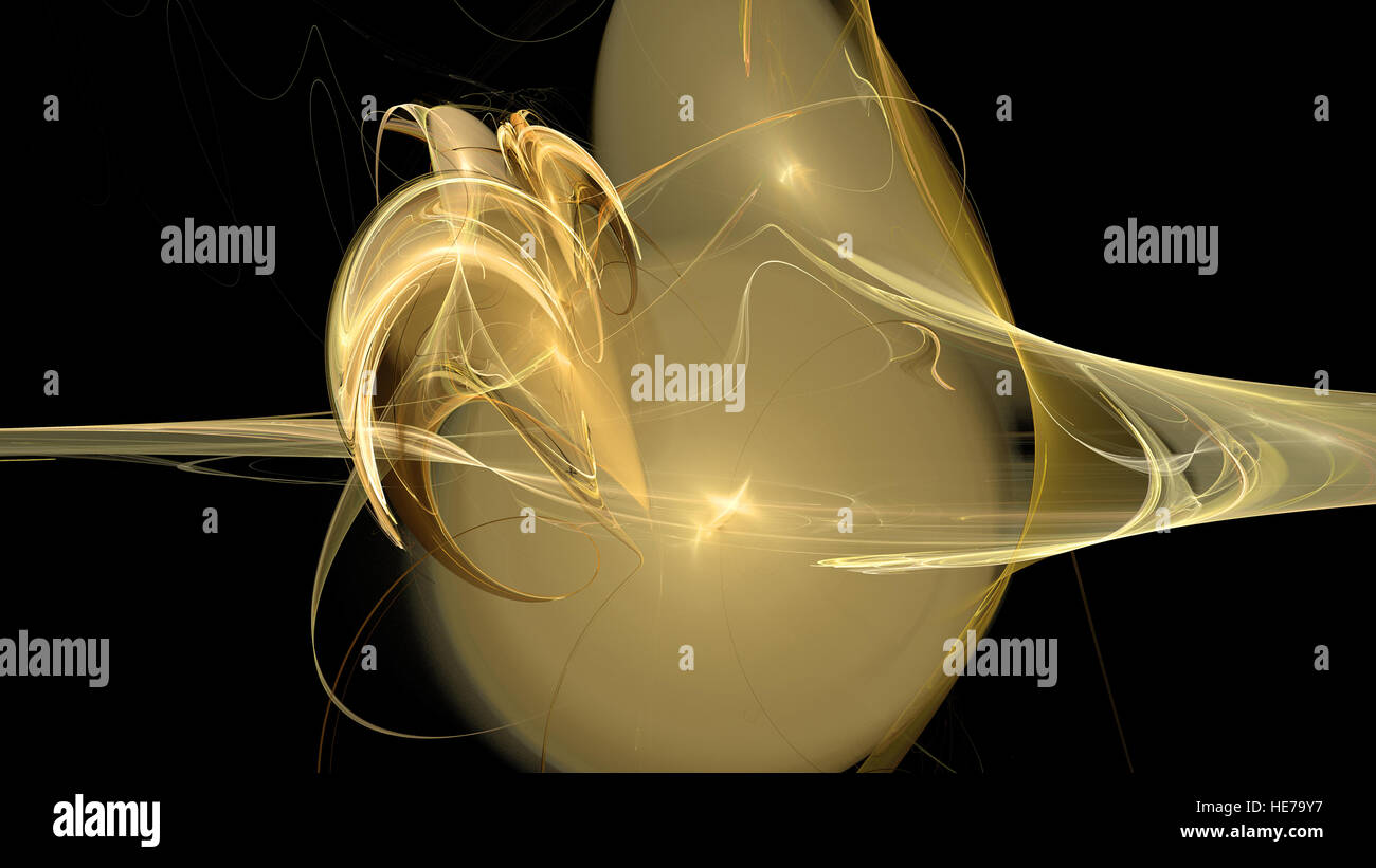 Gold curves and waves abstract 3d background Stock Photo - Alamy