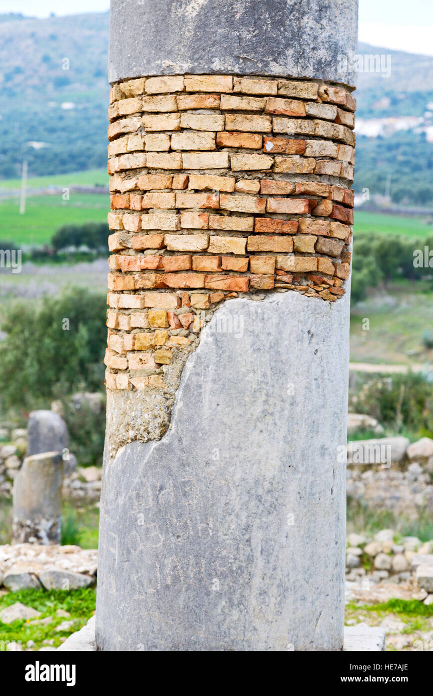 old column in the africa sky history and nature Stock Photo - Alamy