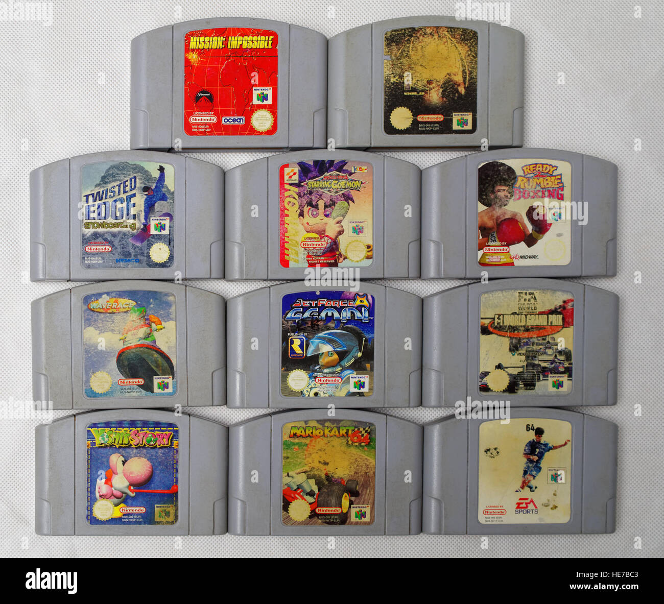 old cartridges for Nintendo 64 game console Stock Photo - Alamy