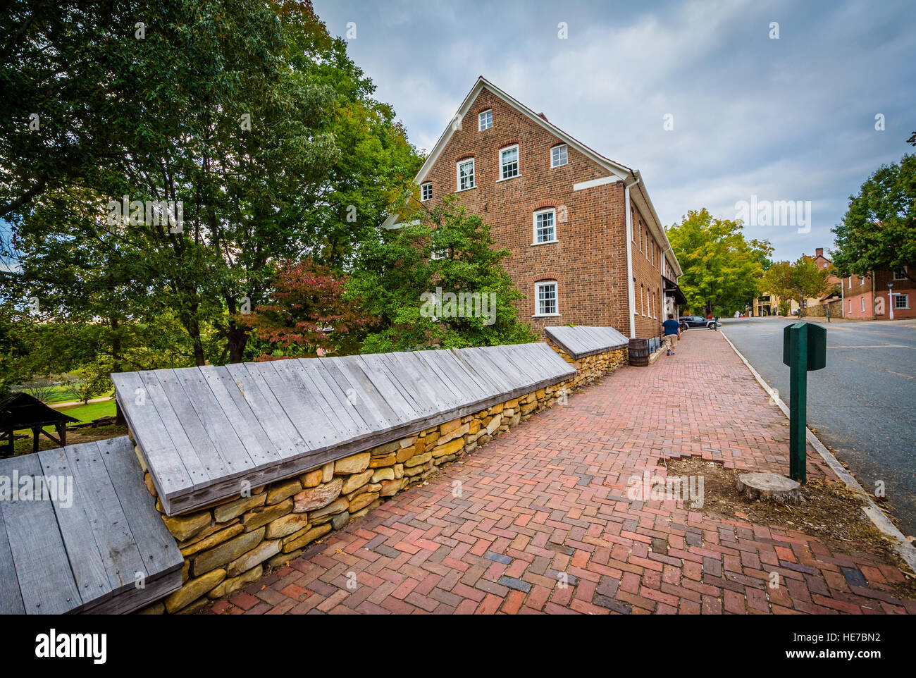 Old houses in the Old Salem Historic District, in downtown Winston