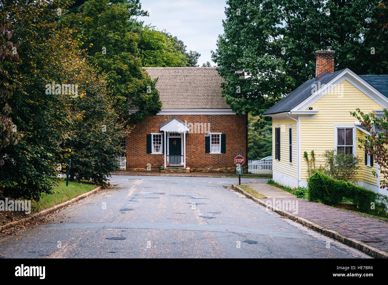 Street and houses in the Old Salem Historic District, in WinstonSalem