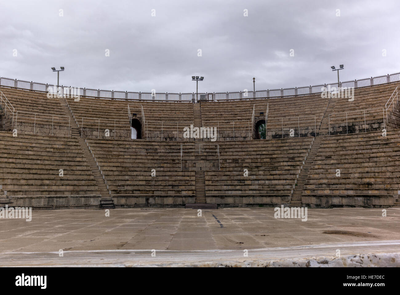 Oval Roman amphitheatre in Caesarea in Israel - 1 Stock Photo - Alamy