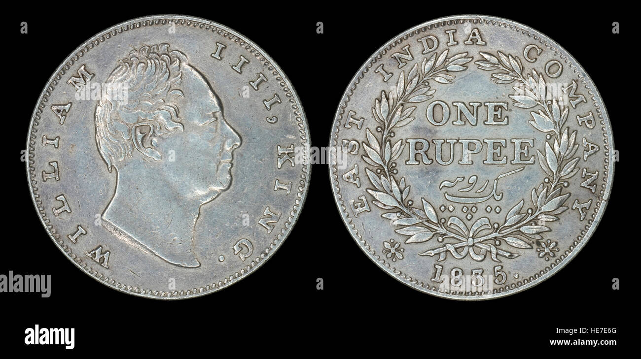 Indian Rupee 1835 Stock Photo