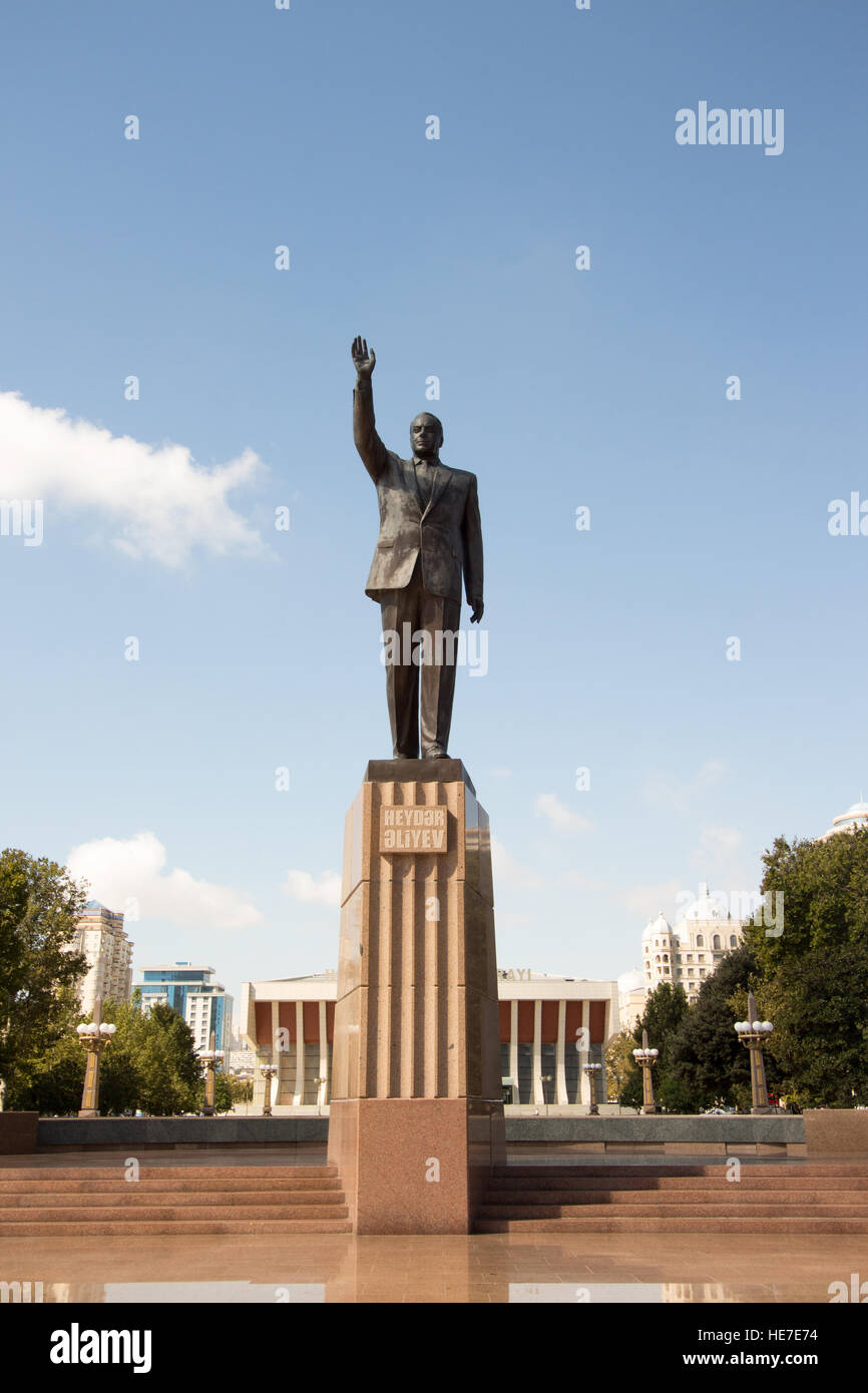 Statue of Heydar Aliyev Stock Photo