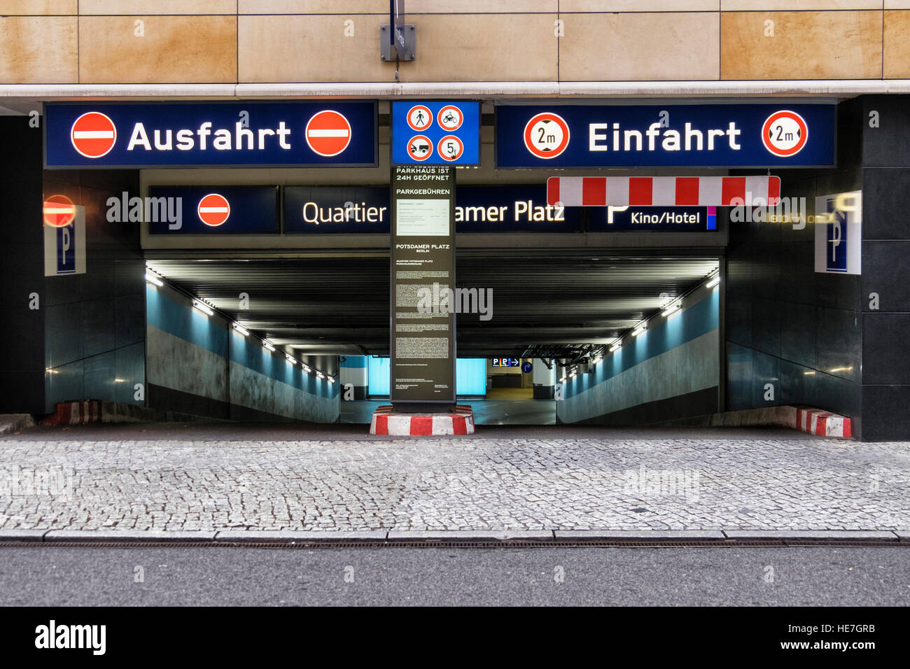 Berlin, Mitte, Potsdamerplatz. Entrance of Underground Parking garage