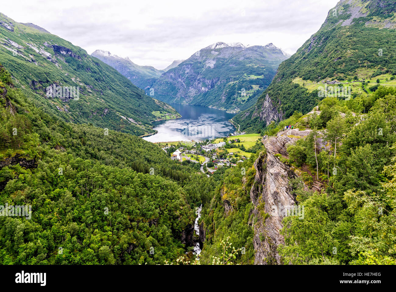The Geiranger Fjord is a fjord in the Sunnmøre region of Møre og Romsdal county, Norway Stock Photo