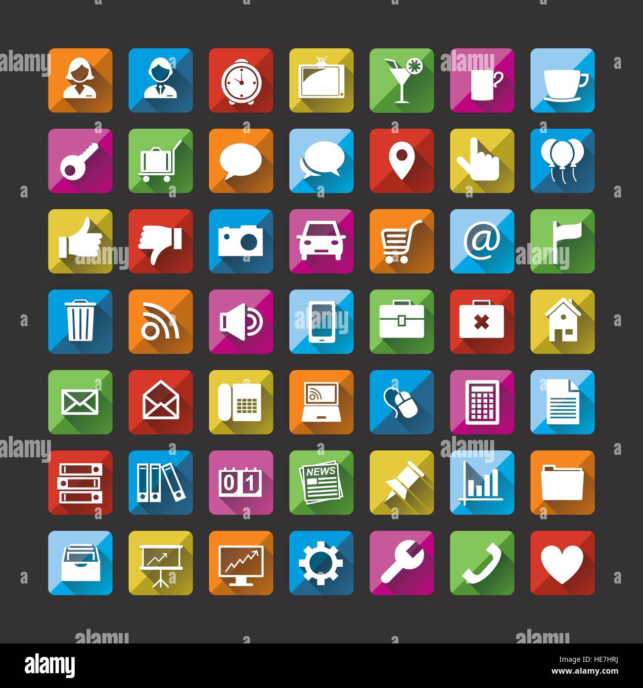 Icon set hi-res stock photography and images - Alamy
