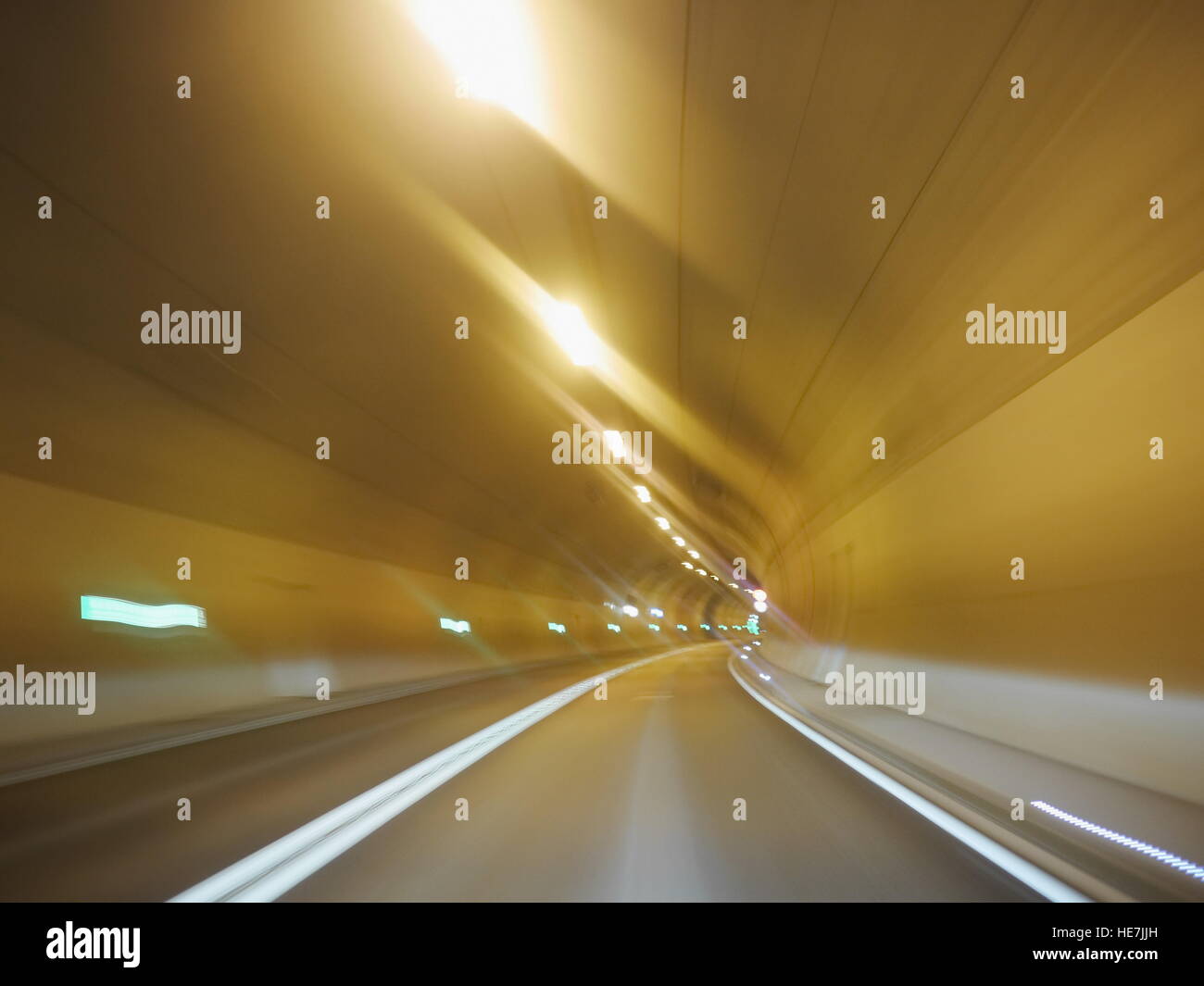Tunnel Car Stock Photo