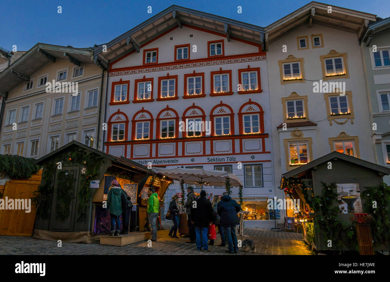 Christmas Market in Bad Tolz, Bavaria, Germany Stock Photo