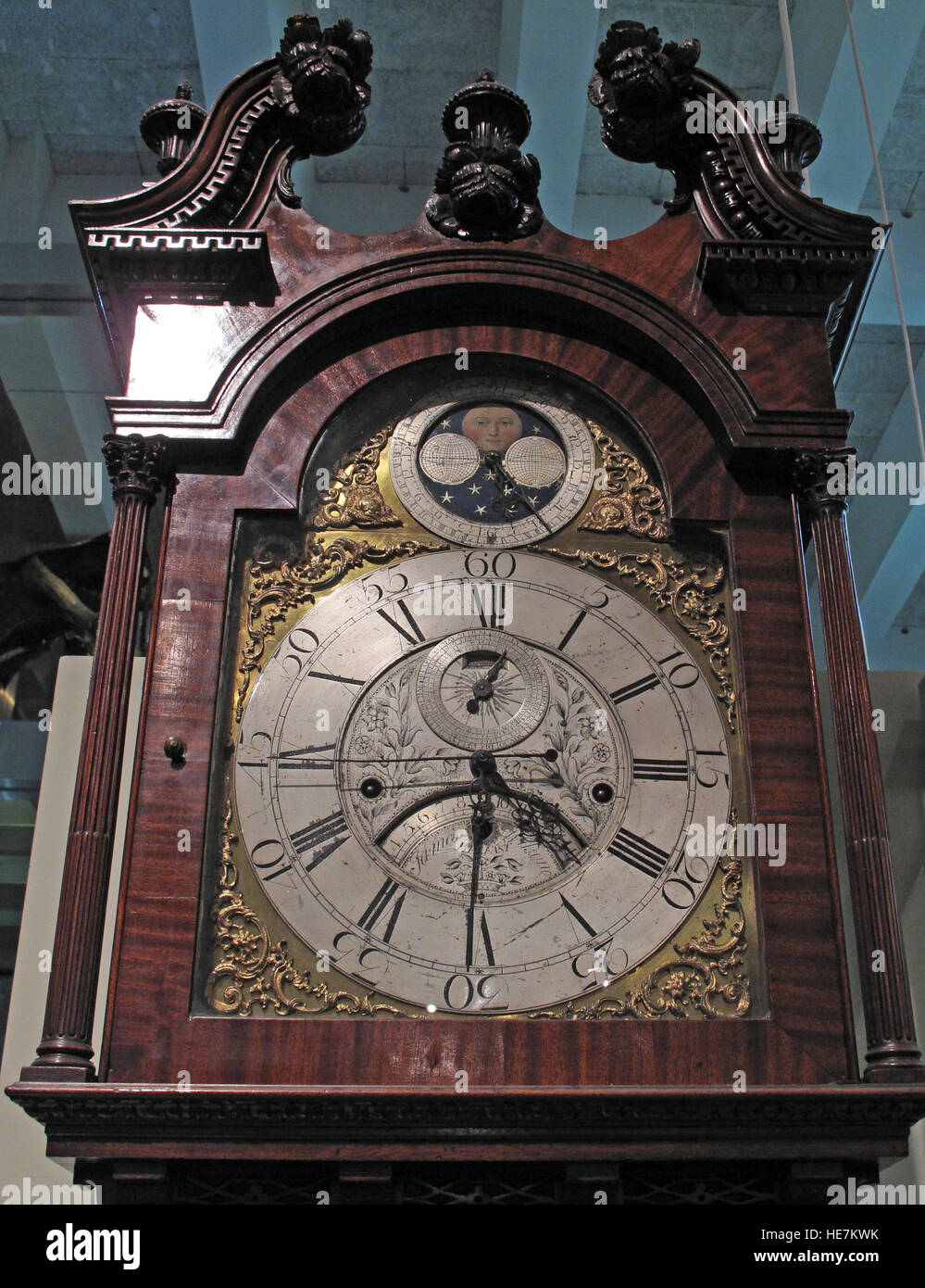 Indoor Grandfather clock, made in Belfast,Northern Ireland,UK Stock Photo
