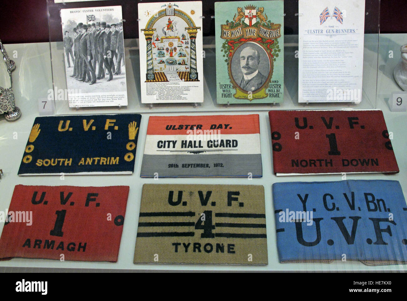 Ulster Day - 28th Sep 1912 - City Hall Guard - Home Rule Crisis UVF armbands Stock Photo