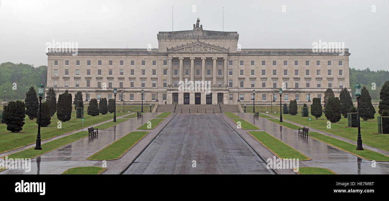 Stormont House in Belfast,Northern Ireland Office panorama, UK, still empty after the March 2023 Windsor Framework Brexit agreement Stock Photo
