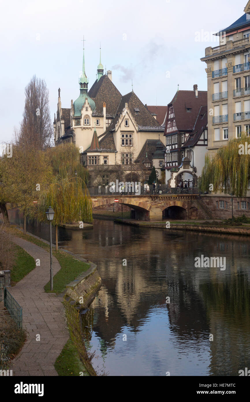 The Lycée international des Pontonniers, Strasbourg, combines a mixture of germanic gothic and renaissance architecture Stock Photo