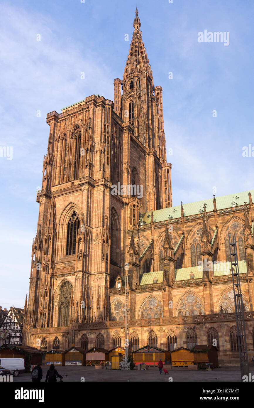 The southern facade of Strasbourg cathedral Stock Photo