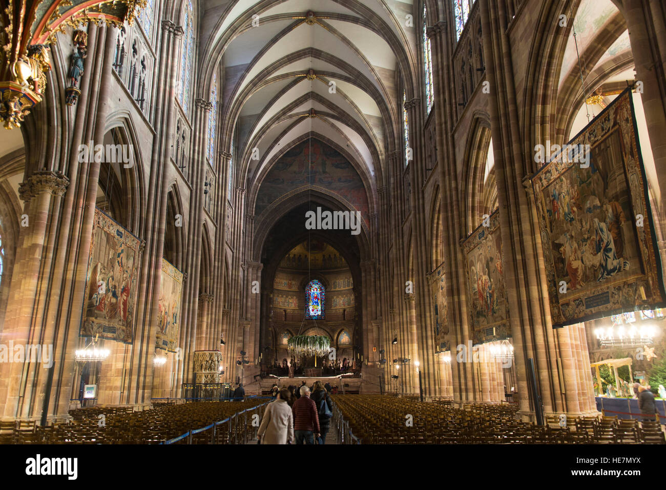 The interior of Cathédrale Notre Dame, Strasbourg Stock Photo