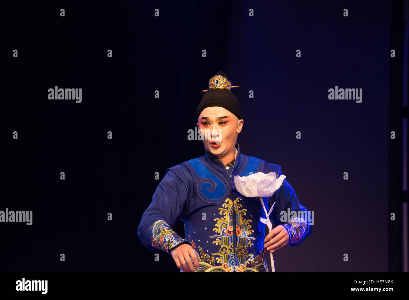 Actor Zhang Jun performing Hamlet in chinese to commemorate the 400th anniversary of the death of Shakespeare and Tang Xianzu Stock Photo