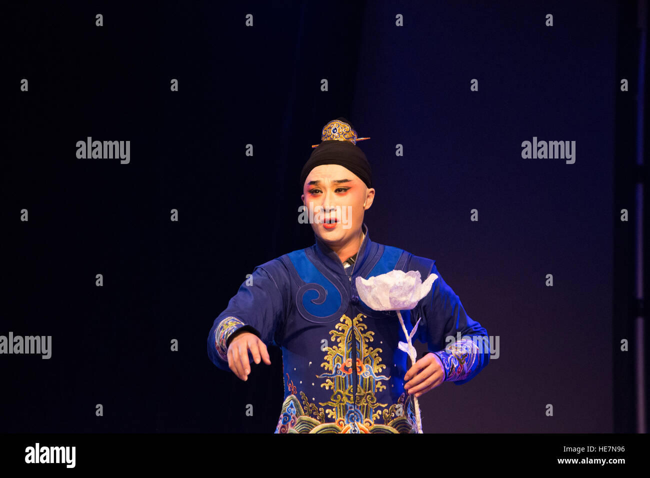 Actor Zhang Jun performing Hamlet in chinese to commemorate the 400th anniversary of the death of Shakespeare and Tang Xianzu Stock Photo