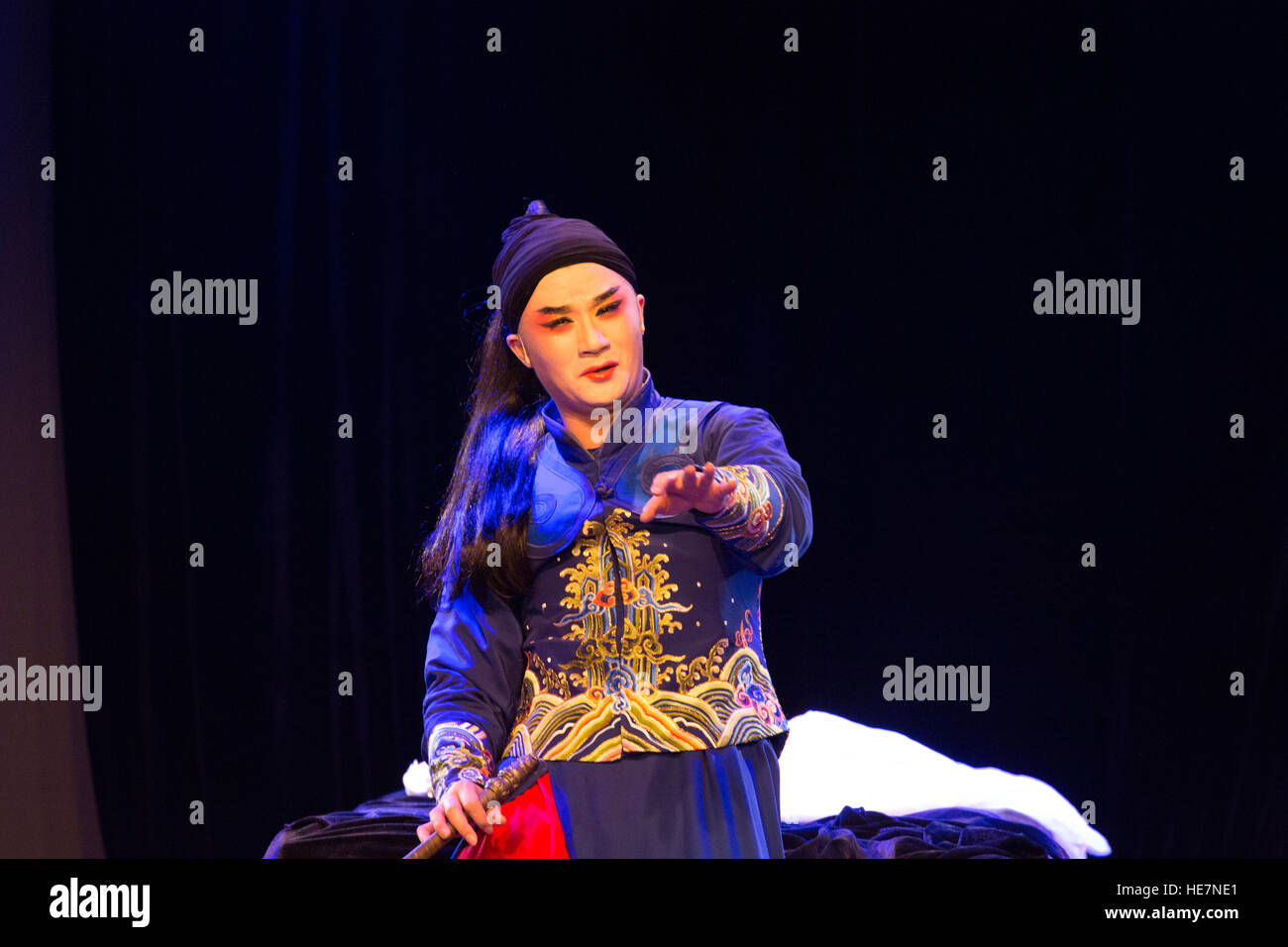 Actor Zhang Jun performing Hamlet in chinese to commemorate the 400th anniversary of the death of Shakespeare and Tang Xianzu Stock Photo