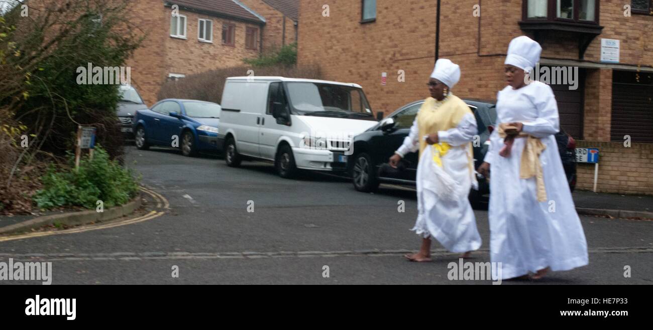 ghanian Christian ladies attending services at crystal palace. Stock Photo