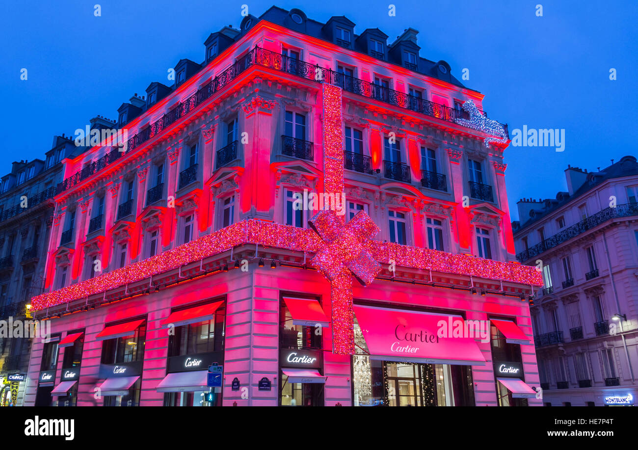 Paris, FranceDecember 17, 2016 The Christmas decoration on jewellery