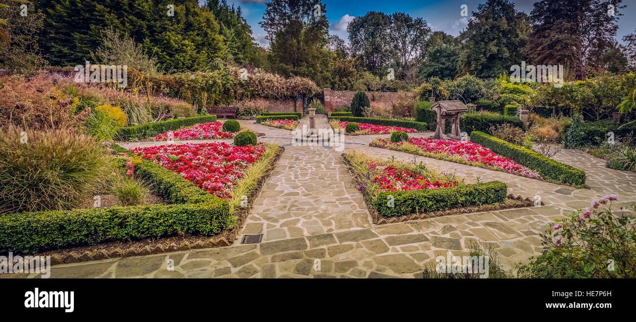 Spring panorama of the Rookery in Streatham Common Park in London, UK