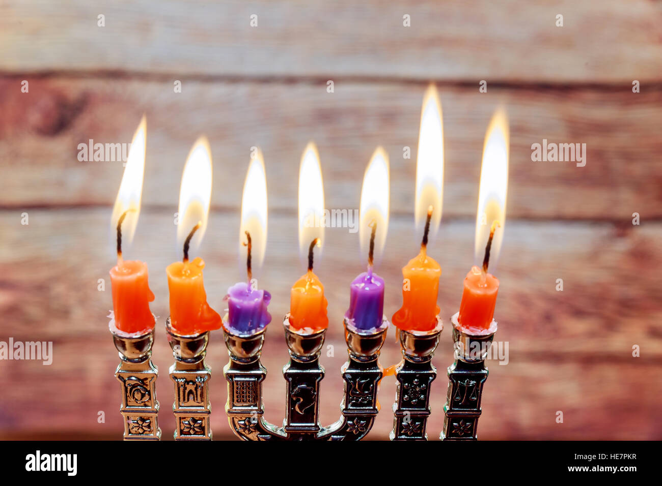 Jewish holiday Star of David Hanukkah menorah Stock Photo Alamy