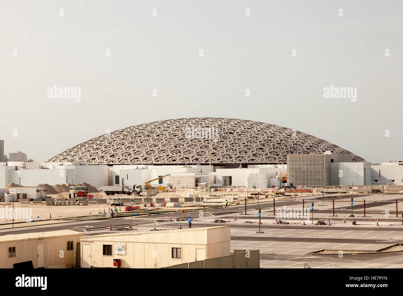 Construction site of the Louvre Abu Dhabi museum Stock Photo