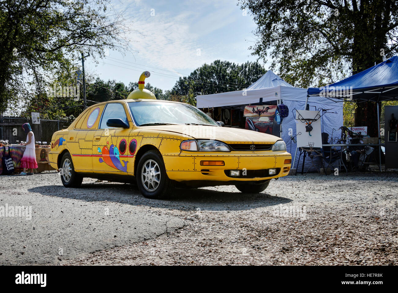 Yellow Submarine Art Car by Funky Geezer Stock Photo