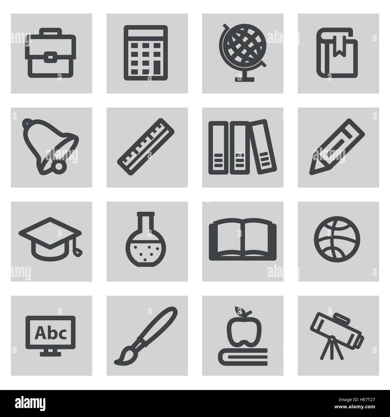 Vector line education icons set Stock Vector Image & Art - Alamy