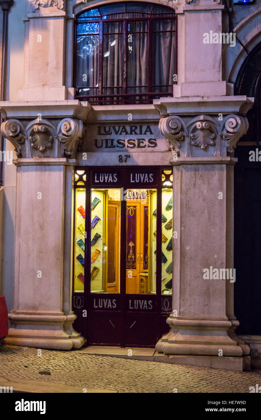 Neo-classical Luvaria Ulisses glove shop, 1925, Rua do Carmo, Lisbon  Portugal Stock Photo - Alamy