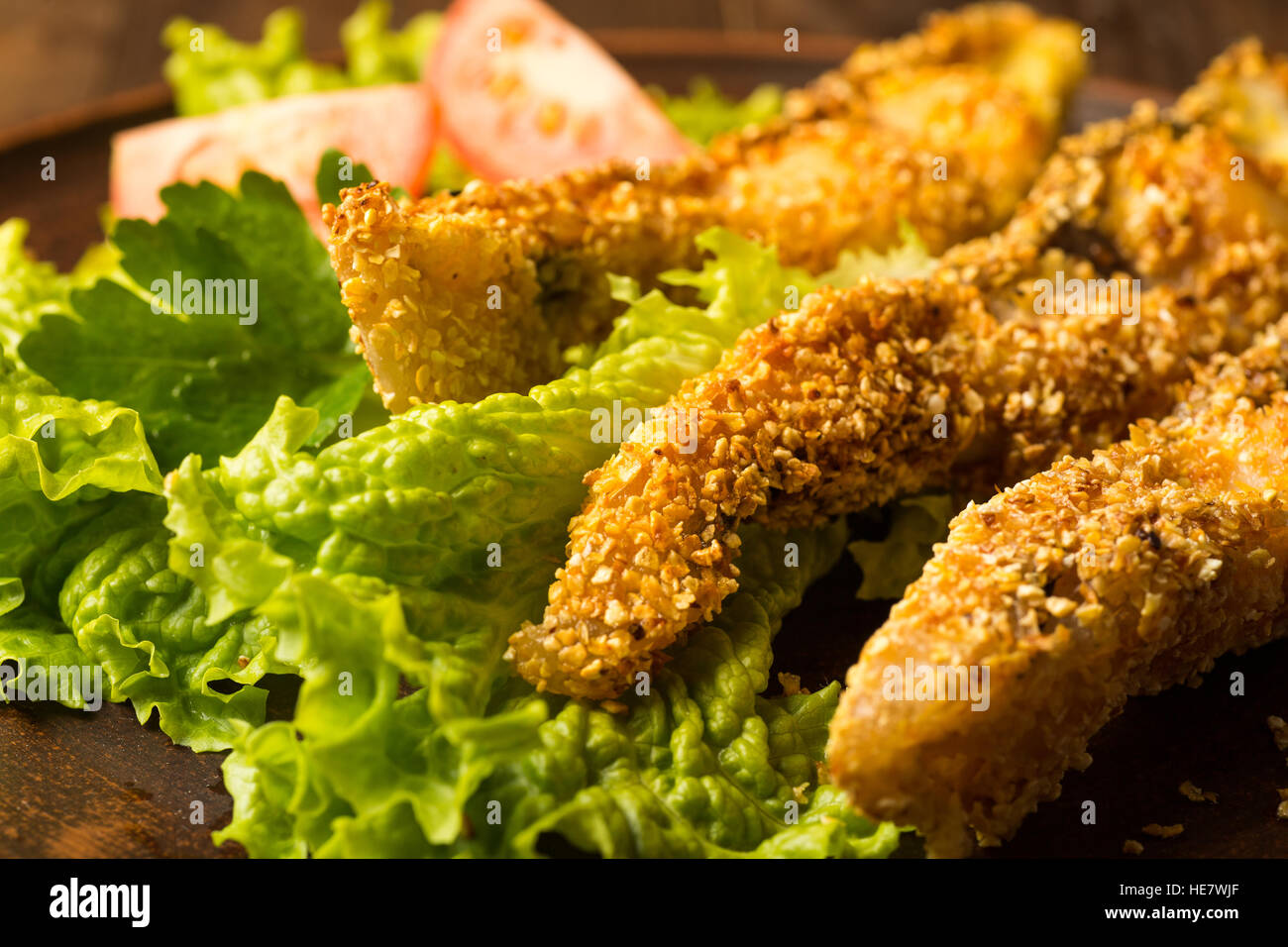 fish fry in corn breading close up Stock Photo Alamy
