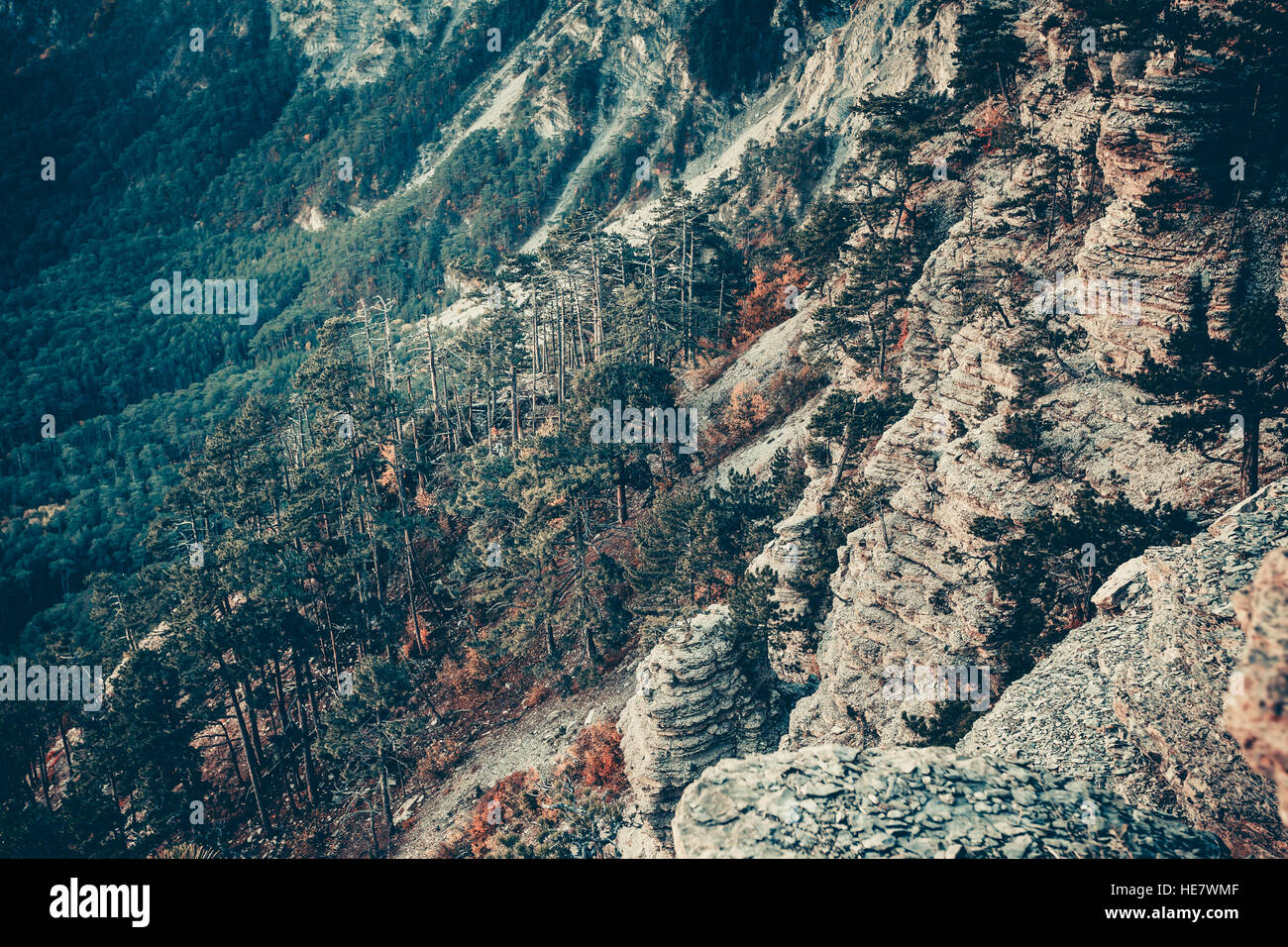 Mountain range in autumn Stock Photo