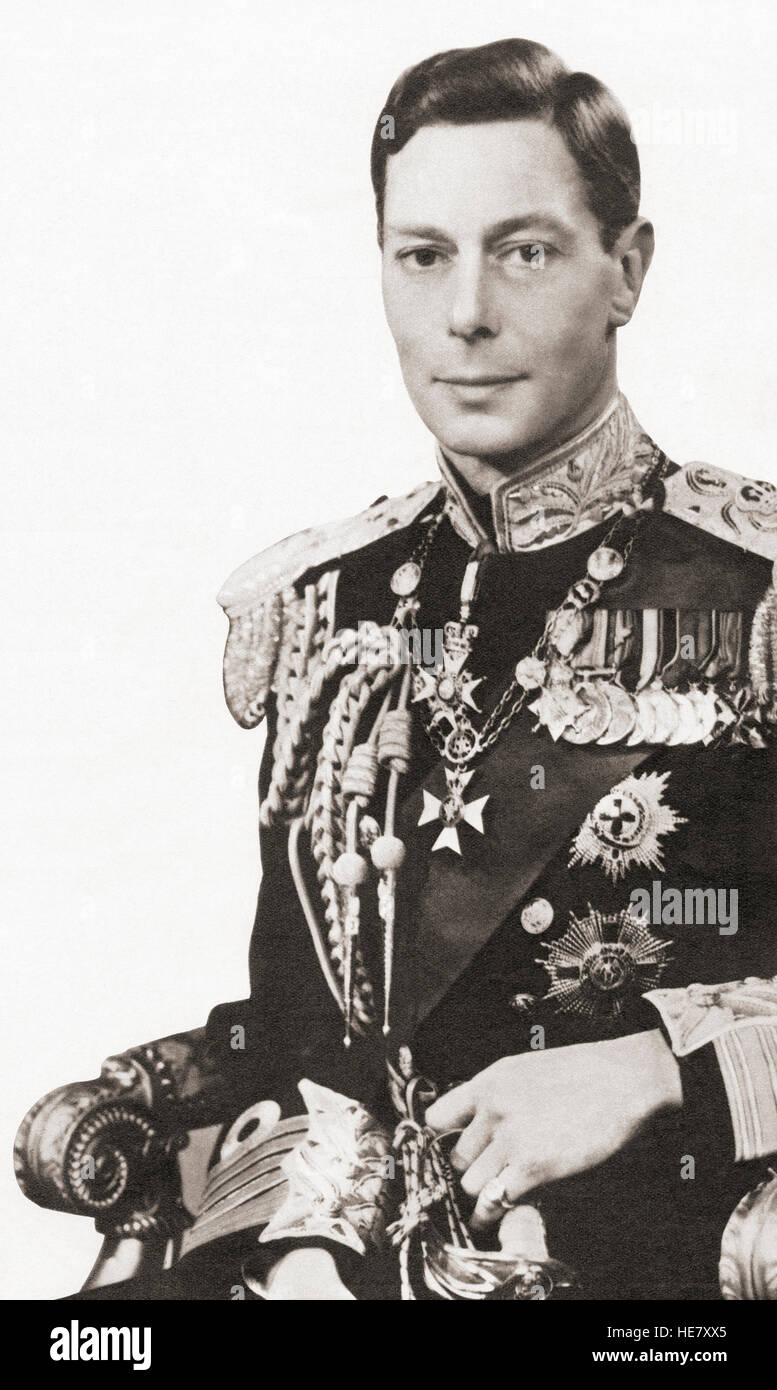 George VI, 1895 – 1952.  King of the United Kingdom and the Dominions of the British Commonwealth. Stock Photo