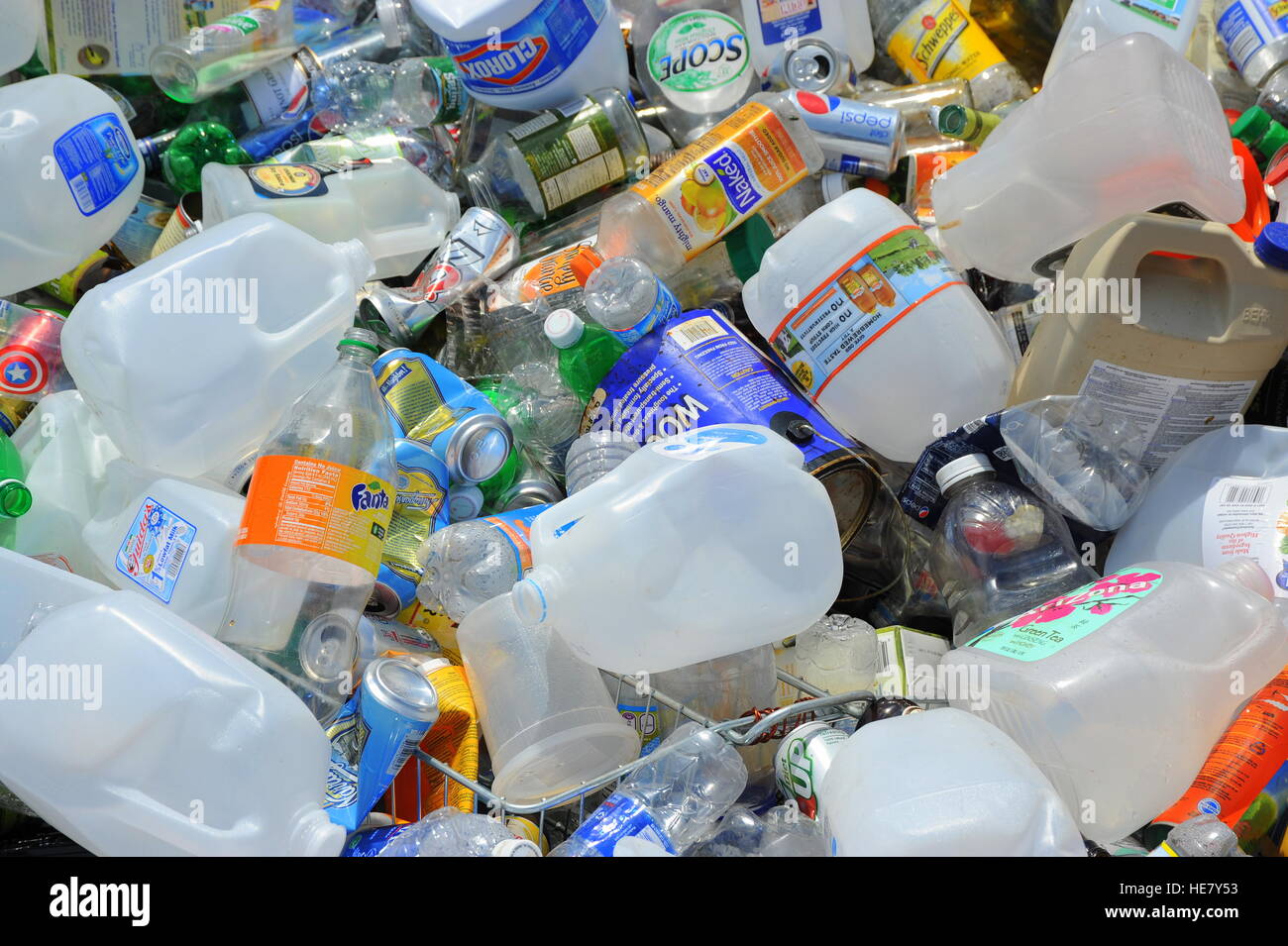 Recycled cans and plastic Stock Photo Alamy