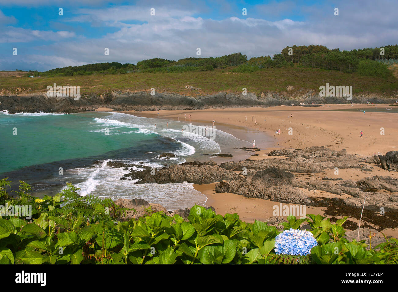 Beach of the River, Meiras - Valdoviño, La Coruña province, Region of Galicia, Spain, Europe Stock Photo