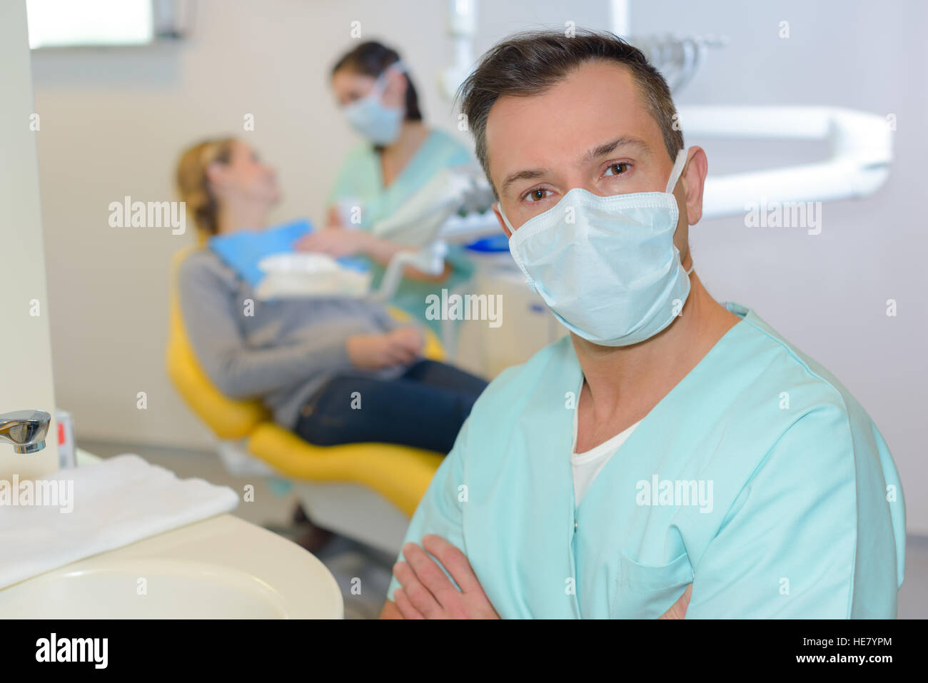 Portrait of male dentist wearing mask Stock Photo Alamy