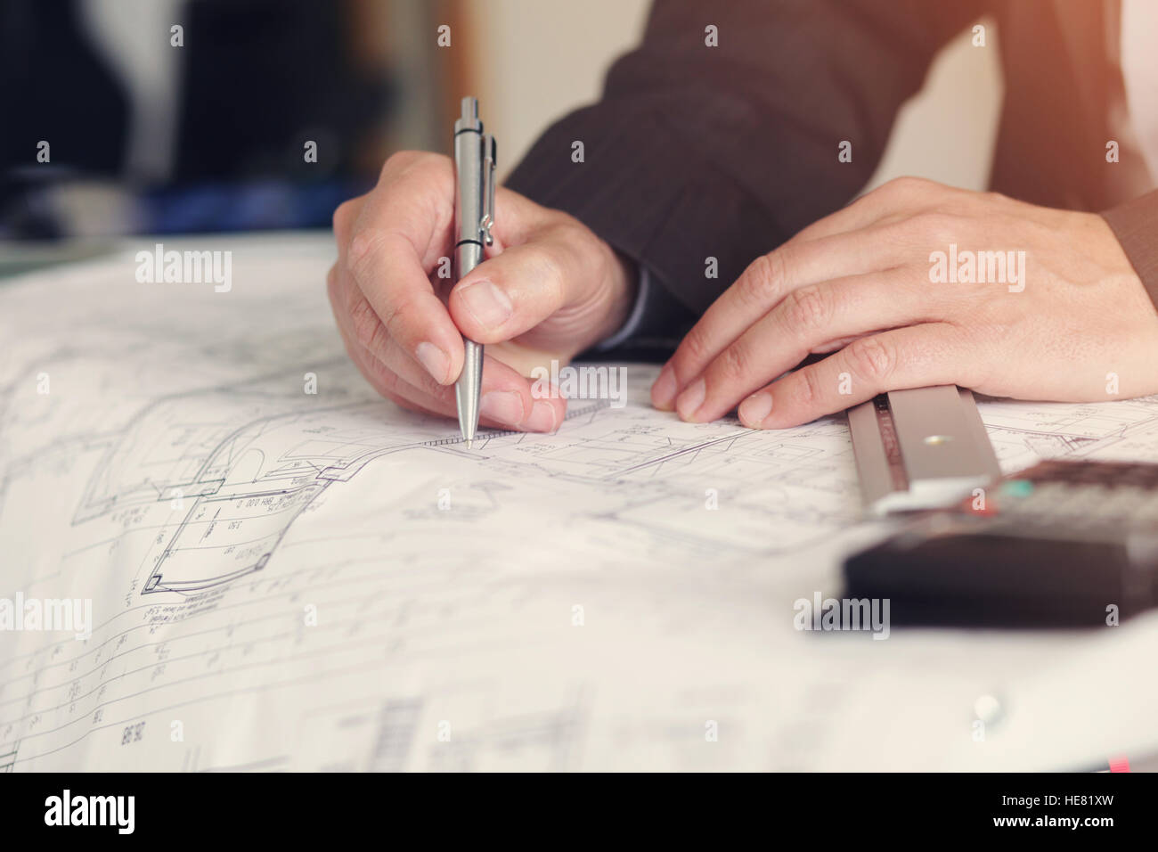 architect planing paper Stock Photo Alamy