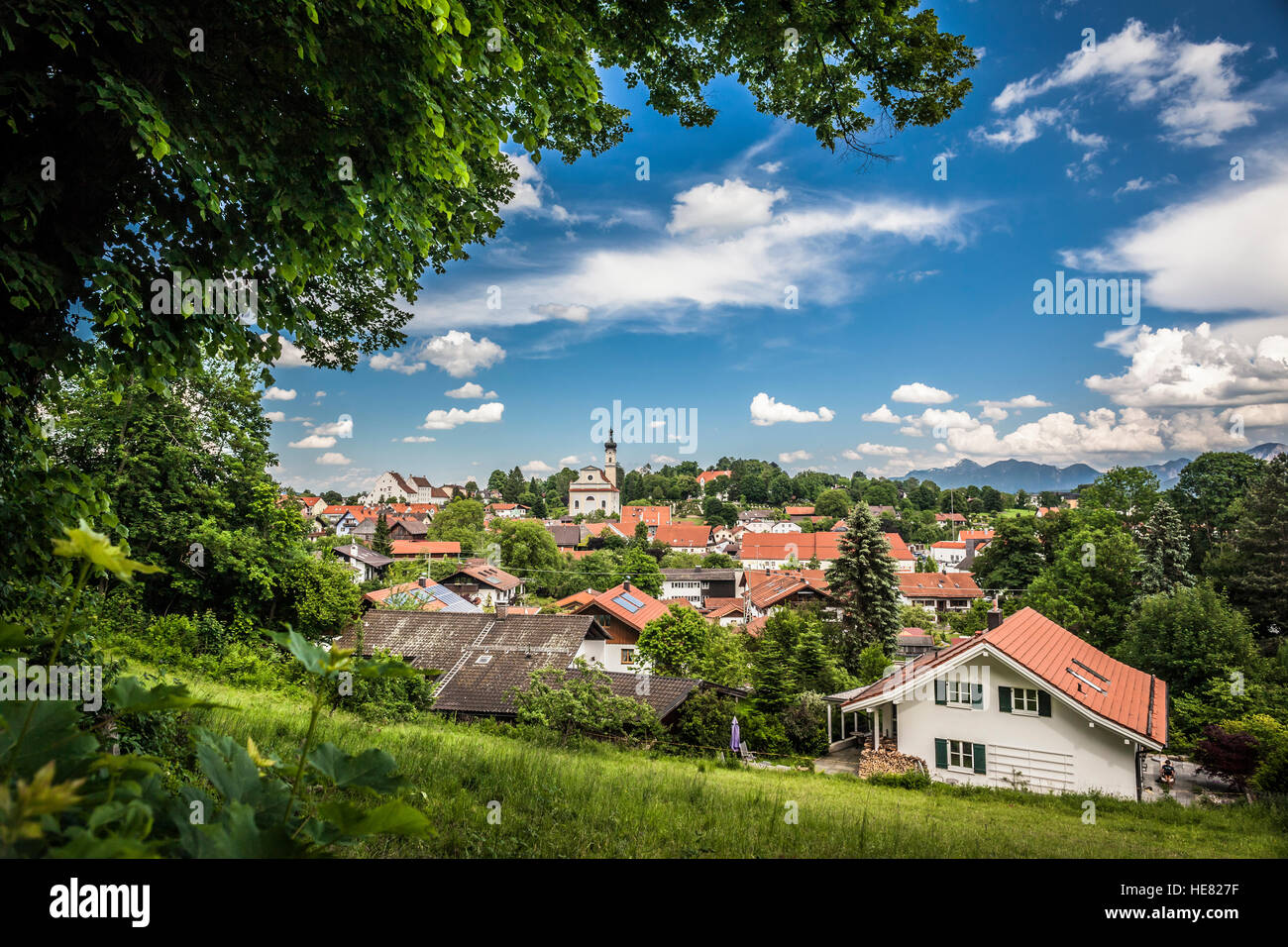 View of Murnau am Staffelsee. Upper Bavaria. Germany. Stock Photo