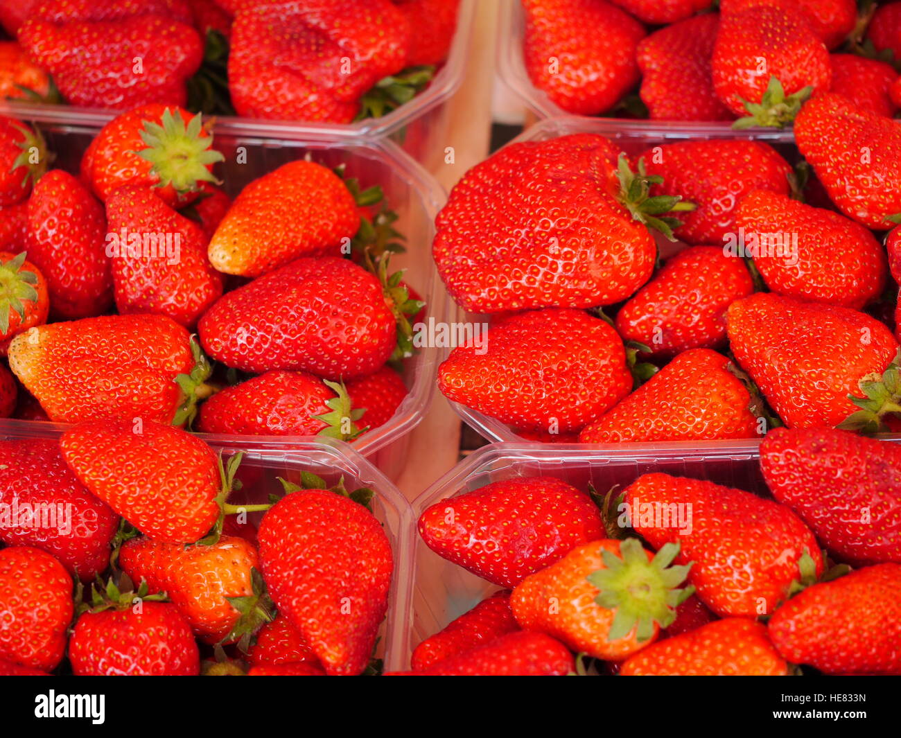 strawberries in plastic bucket Stock Photo - Alamy