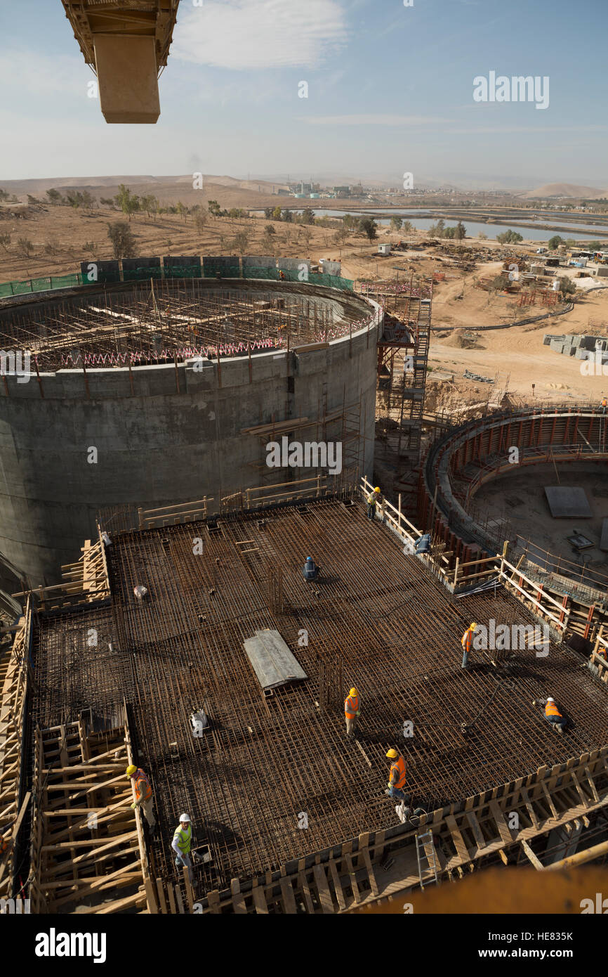 Construction of the As-Samra waste water treatment plant in Zarqa, Jordan. Stock Photo