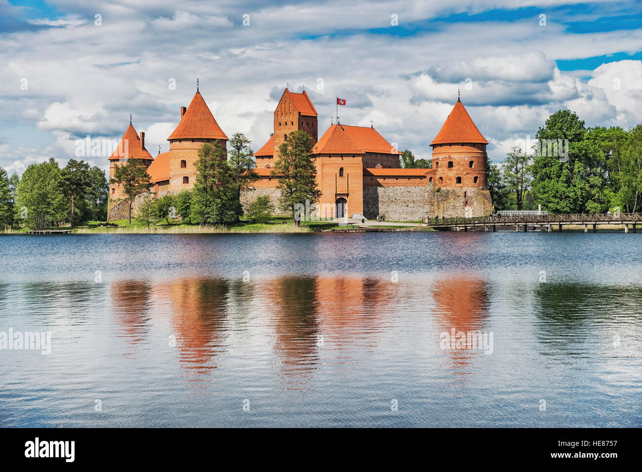 Trakai Island Castle was built in the 14th century and is situated close to Vilnius, Lithuania, Baltic States, Europe Stock Photo