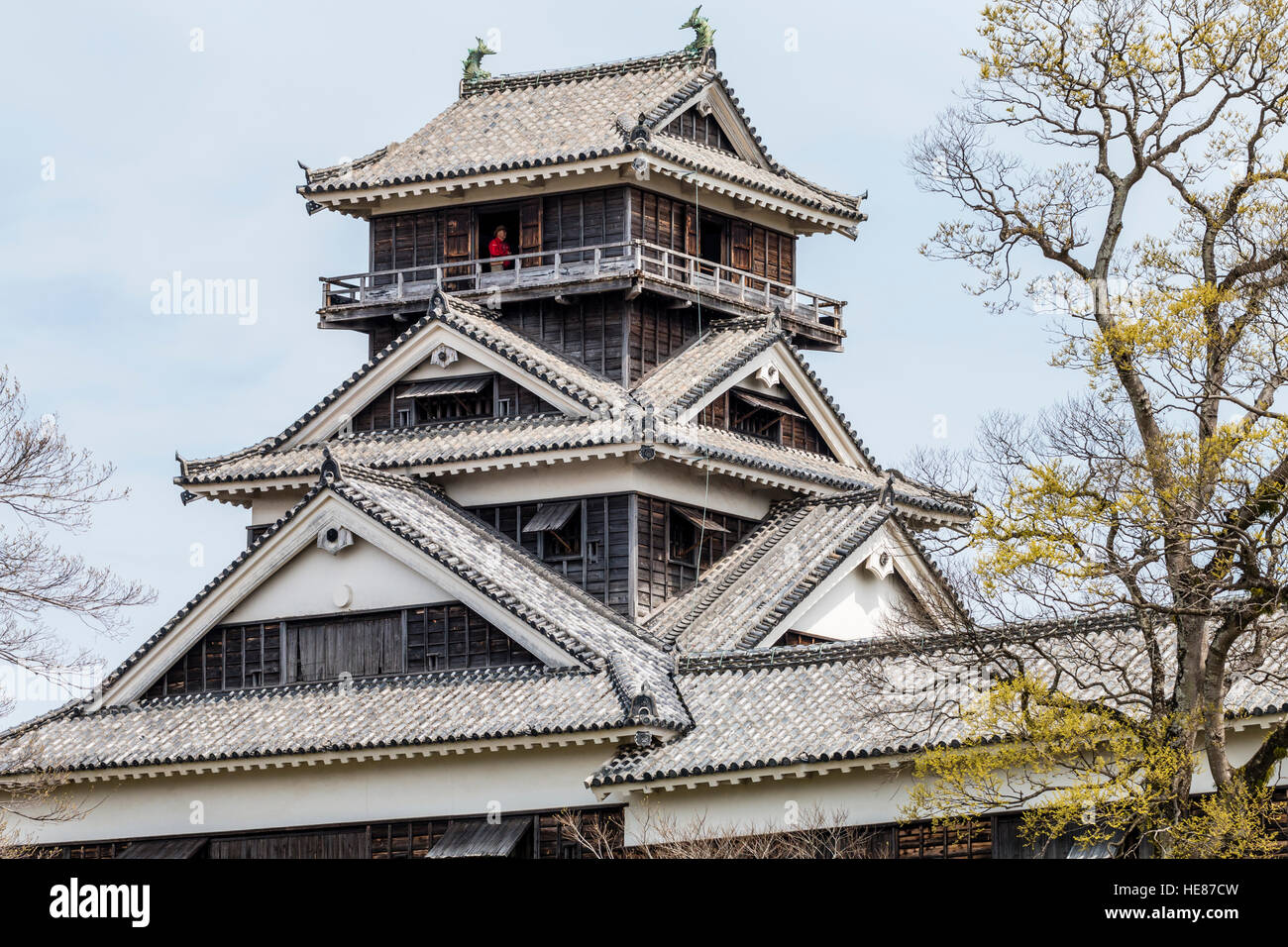 Kumamoto castle, Japan. Uto yagura, turret, AKA San-no-Tenshu, the third keep, an Important Cultural Property. Daytime. Stock Photo
