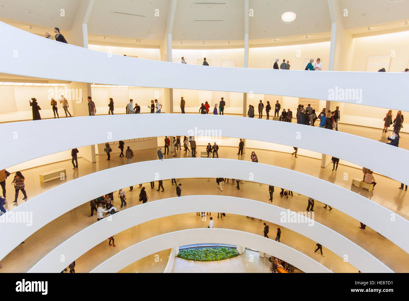 The Spiral Rotunda inside the Guggenheim Museum, Fifth Avenue, Manhattan, New York City, United States of America. Stock Photo