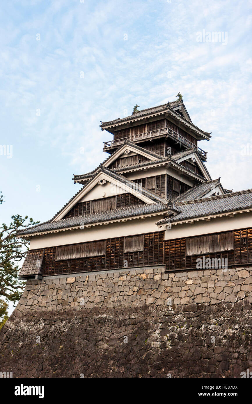 Kumamoto castle, Japan. Uto yagura, turret, AKA San-no-Tenshu, the third keep, an Important Cultural Property. Daytime. Stock Photo